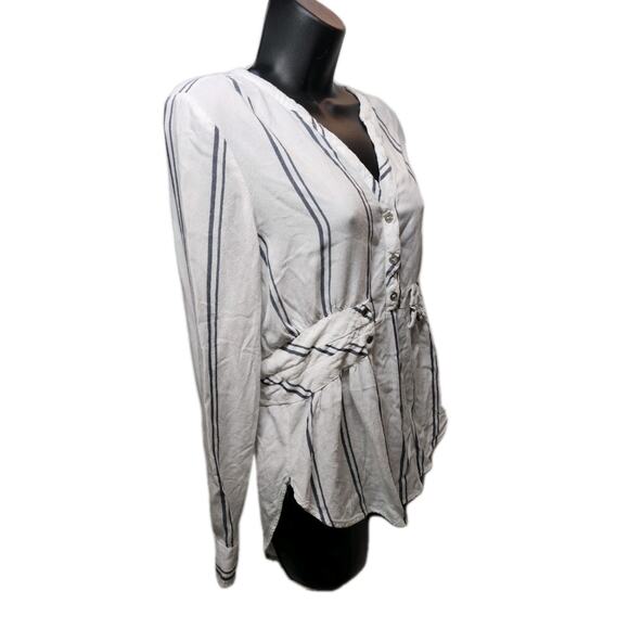 Women's Small High Vibrations casual-chic Stripe Mini Shirt Dress By Soho - Picture 16 of 16